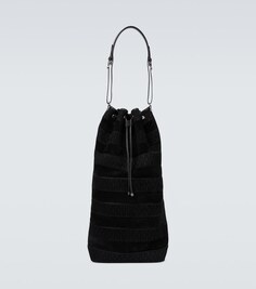 Замшевая сумка-ведро Le Monogramme Saint Laurent, черный