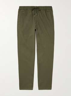 Зауженные брюки из хлопкового твила с кулиской FOLK, зеленый