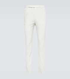 Шерстяные брюки строгого кроя Saint Laurent, белый