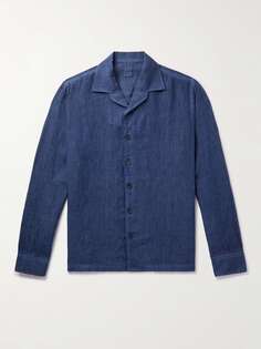 Льняная рубашка 120% LINO, синий