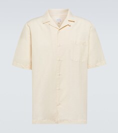 Льняная рубашка Sunspel, бежевый