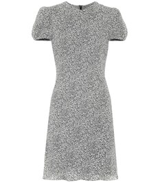 Платье из крепа с принтом SAINT LAURENT, серый