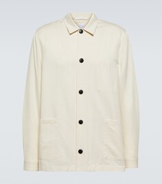 Куртка из хлопка и льна Sunspel, белый