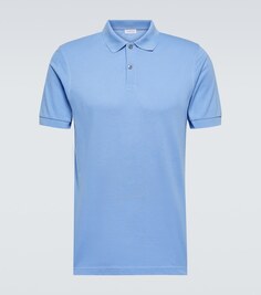 Рубашка-поло из хлопкового пике Sunspel, синий