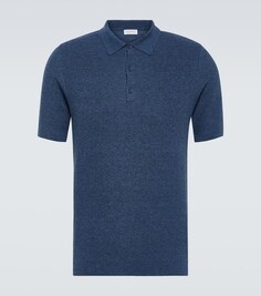 Трикотажная рубашка-поло из хлопка Sunspel, синий