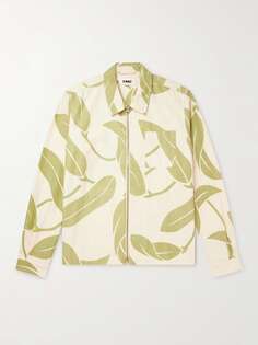 Куртка-рубашка из хлопка и парусины с принтом Боуи YMC, кремовый