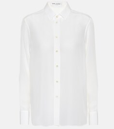 Парижская шелковая рубашка SAINT LAURENT, белый