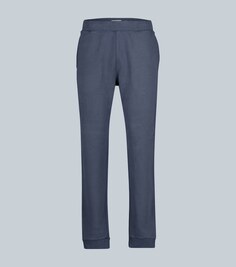 Хлопковые спортивные штаны с петлей Sunspel, синий