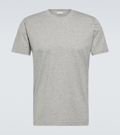 Хлопковая футболка «Ривьера» Sunspel, серый