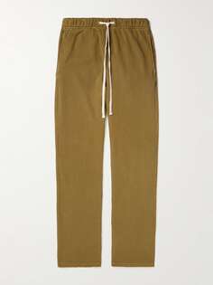 Прямые спортивные штаны из хлопкового джерси, окрашенного в готовом виде LES TIEN, коричневый