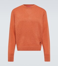 Кашемировый свитер с вышивкой The Elder Statesman, оранжевый