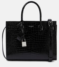 Сумка-тоут Sac de Jour Baby из кожи Saint Laurent, черный