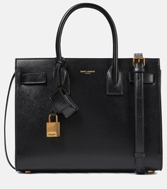 Сумка-тоут Sac De Jour Baby из кожи Saint Laurent, черный