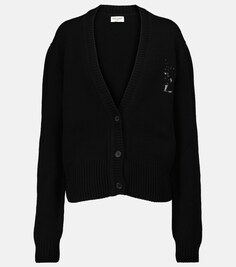 Кашемировый кардиган с пайетками SAINT LAURENT, черный