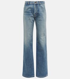 Прямые джинсы Serge 70-х с высокой посадкой SAINT LAURENT, синий