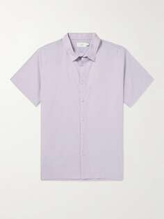 Рубашка из смесовой льняной ткани стрейч ONIA, фиолетовый