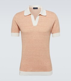 Трикотажная рубашка-поло из хлопка и льна Thom Sweeney, оранжевый