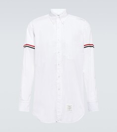 Рубашка из хлопка с отделкой Ticolor Thom Browne, белый