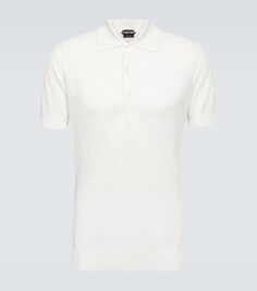 Рубашка-поло из хлопка и шелка Tom Ford, белый