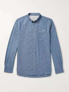 Рубашка из хлопка и шамбре OFFICINE GÉNÉRALE, синий