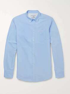 Хлопковая оксфордская рубашка облегающего кроя OFFICINE GÉNÉRALE, синий