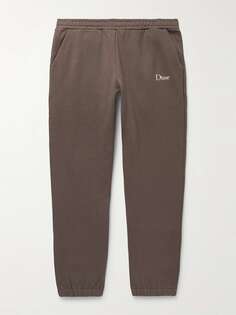 Зауженные спортивные штаны из хлопкового джерси с вышитым логотипом DIME, коричневый