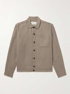 Льняная блузонная куртка Milford OLIVER SPENCER, серый