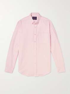 Хлопковая оксфордская рубашка в тонкую полоску с воротником на пуговицах Belavista PORTUGUESE FLANNEL, розовый