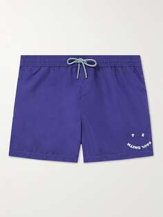 Коротко облегающие плавки Happy Slim Fit из переработанных материалов с вышитым логотипом PAUL SMITH, синий