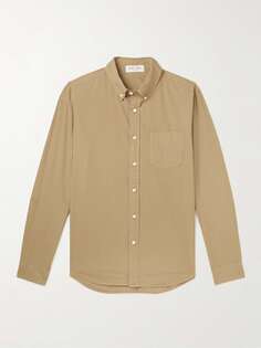 Рубашка Mill с воротником на пуговицах из хлопка и поплина ALEX MILL, коричневый