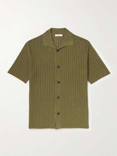 Рубашка ажурной вязки из смеси хлопка и лиоцелла Mr P., зеленый