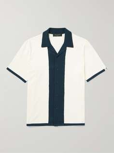 Махровая рубашка Avery Camp-Collar с цветными блоками из смесового хлопка RAG &amp; BONE, слоновая кость