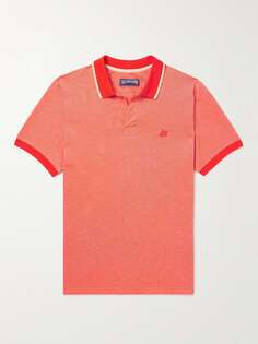 Рубашка-поло из хлопкового джерси с вышитым логотипом VILEBREQUIN, апельсиновый