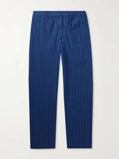 Прямые хлопковые брюки в полоску Original Madras, синий