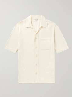Рубашка Slim Fit из смесового хлопка и букле ALTEA, кремовый