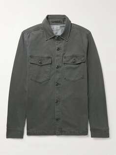 Куртка-рубашка из хлопкового джерси FAHERTY, древесный уголь