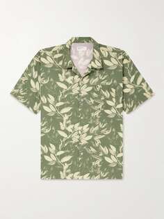 Хлопковая рубашка с принтом Road Convertible Collar UNIVERSAL WORKS, зеленый