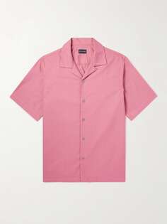 Хлопковая рубашка с трансформируемым воротником CLUB MONACO, розовый