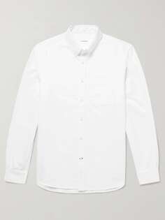 Хлопковая оксфордская рубашка с воротником на пуговицах CLUB MONACO, белый