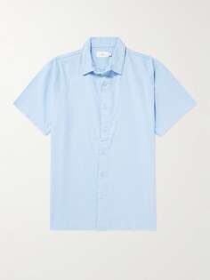 Рубашка из смесовой льняной ткани ONIA, синий