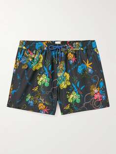 Короткие шорты для плавания Kraken Slim-Fit с принтом из переработанных материалов PAUL SMITH, синий