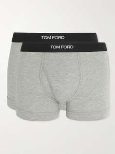 Комплект из двух трусов-боксеров из эластичного хлопка и модала TOM FORD, серый