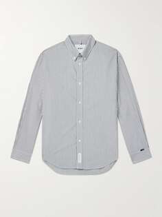 Полосатая рубашка из смесового хлопка с воротником на пуговицах Wtaps, серый (W)Taps