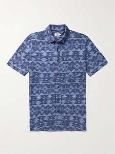 Рубашка из органического хлопкового джерси с принтом Doug Good Feather FAHERTY, синий