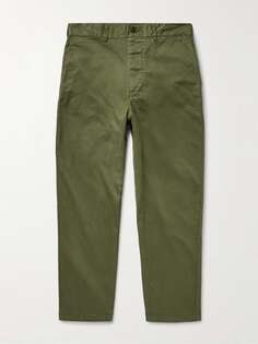 Зауженные брюки чинос из хлопкового твила ALEX MILL, зеленый