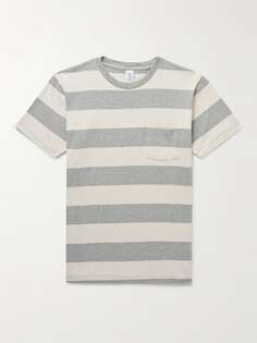 Полосатая футболка из хлопкового джерси VELVA SHEEN, серый