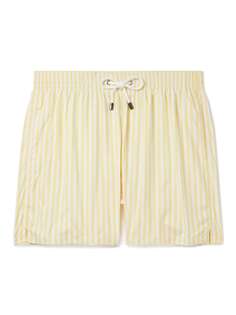 Прямые короткие шорты для плавания в полоску CANALI, желтый