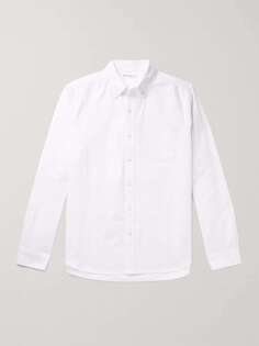 Хлопковая оксфордская рубашка с воротником на пуговицах ALEX MILL, белый