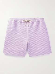 Прямые хлопковые шорты вафельной вязки Volta с кулиской A KIND OF GUISE, фиолетовый