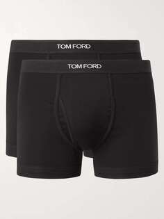 Комплект из двух трусов-боксеров из эластичного хлопка TOM FORD, черный